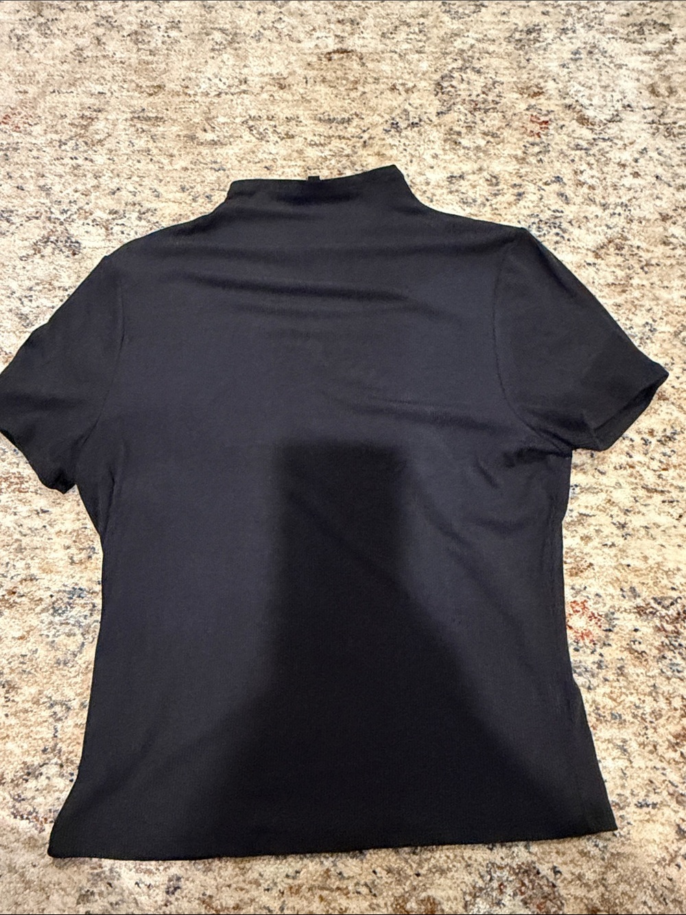 PAIGE Black Short-Sleeve Mock Neck Tee